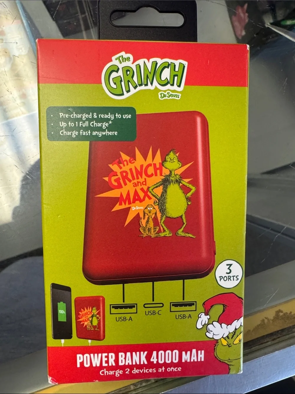 The Grinch Red Power Bank - 4000 mAh